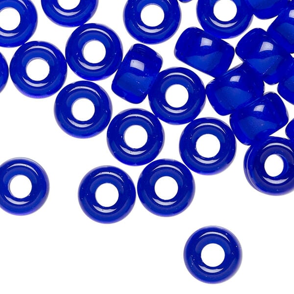Bead 1pkg60 Czech pressed glass, transparent cobalt, 9x6mm crow. image number 0