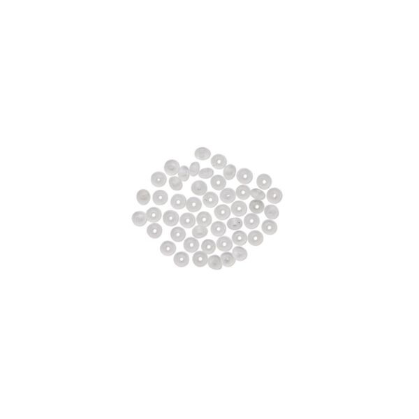 Mini Bead Huggers™, silicone, clear, 1.5x0.5mm rondelle. Sold per pkg of 50. image number 0