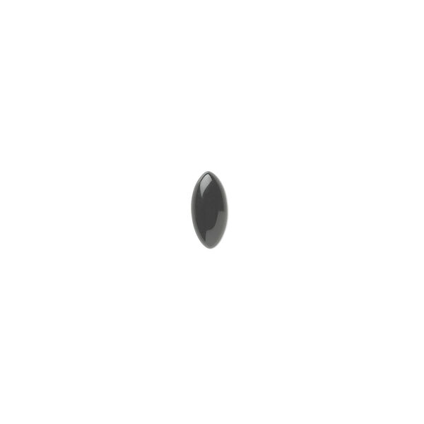 Cabochon, black onyx (dyed), 8x4mm calibrated marquise, B grade, Mohs hardness 6-1/2 to 7. Sold per pkg of 10. image number 0