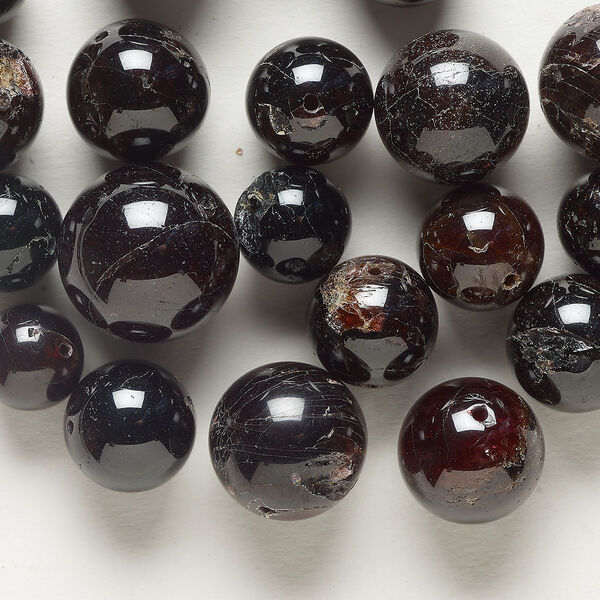 Bead mix 1pkg1 garnet, 11-21mm round C grade, 4 ounce dyed image number 0