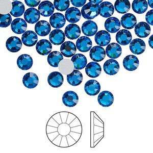 Flat back 1440pk Capri blue foil back, Preciosa Viva 12® Czech crystal rhinestone 4.6-4.8mm chaton rose round SS20