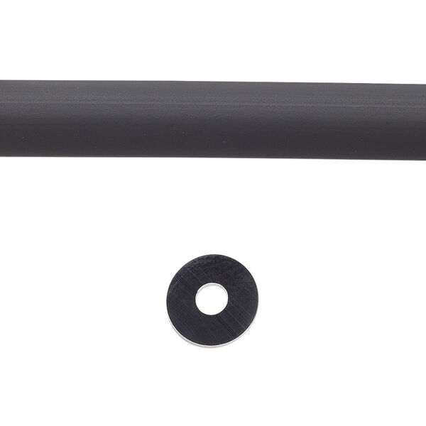 Cord, silicone, black, 8mm round with 2.5mm hole. Sold per pkg of 1 yard. image number 0