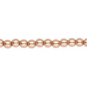 Pearl 2pk bright gold, Celestial Crystal® 4mm round 15.5-16 inch