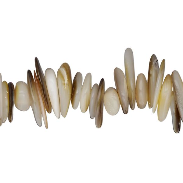 Bead, gold lip shell (natural), large chip, Mohs hardness 3-1/2. Sold per 16-inch strand. image number 0