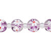 Bead, glass 1pkg8, multicolored, 12mm round with hand-painted flower. image number 0