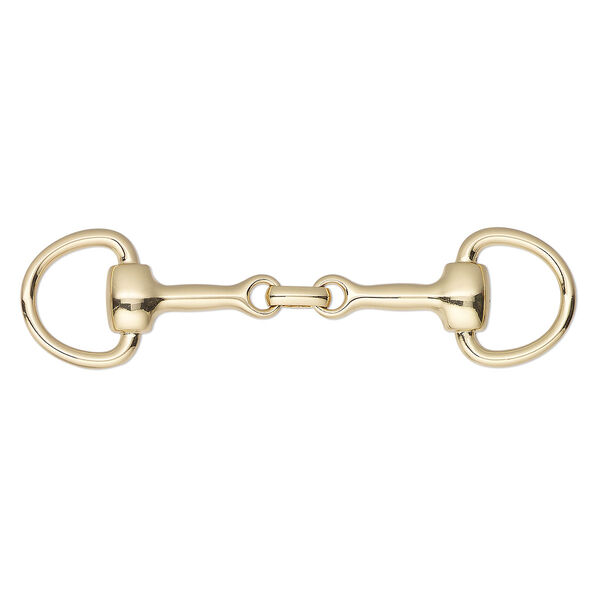 Focal, gold-finished "pewter" (zinc-based alloy), 3-1/2 x 7/8-inch snaffle bit. Sold individually. image number 0