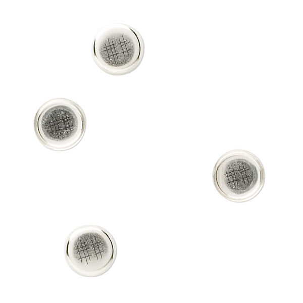 Bezel cup, sterling silver, solid back, 7mm round. Sold per pkg of 4. image number 0