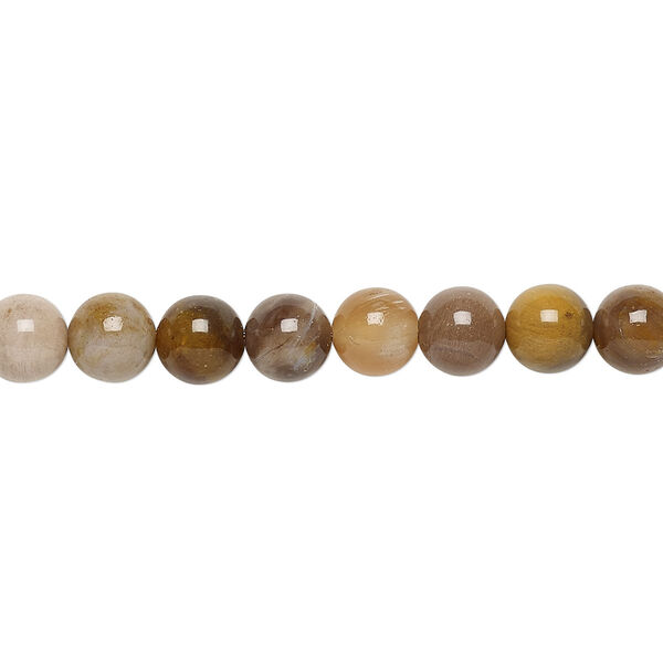 Bead, petrified wood (natural), 6mm round, B grade, Mohs hardness 6-1/2 to 7. Sold per 15-1/2" to 16" strand, approximately 65 beads. image number 0