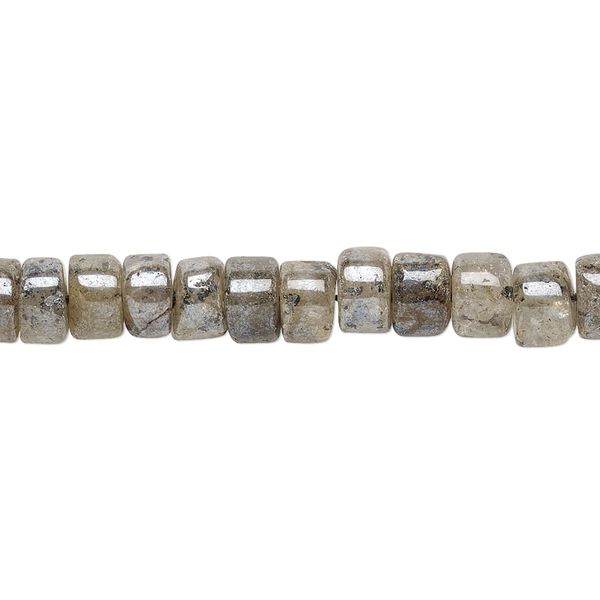 Black spotted quartz 1pkg1, luster hand-cut heishi bead 13 inch 5x4mm-7x5mm image number 0
