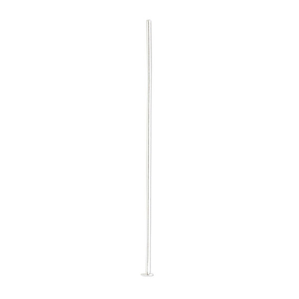 Head pin, silver-plated brass, 1-1/2 inches, 21 gauge. Sold per pkg of 100. image number 0
