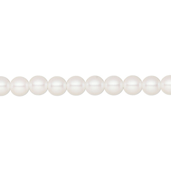 Pearl 500pk pearlescent white, Preciosa Czech crystal 5mm round image number 0