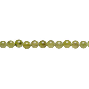 Nephrite jade 1pkg1, round bead natural 15.5-16 inch 4mm
