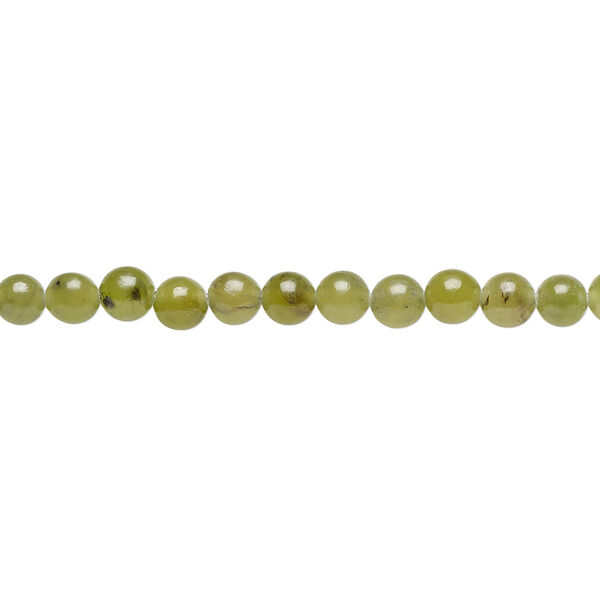 Nephrite jade 1pkg1, round bead natural 15.5-16 inch 4mm image number 0