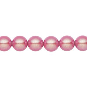 Pearl 100pk pearlescent red, Preciosa Czech crystal 8mm round
