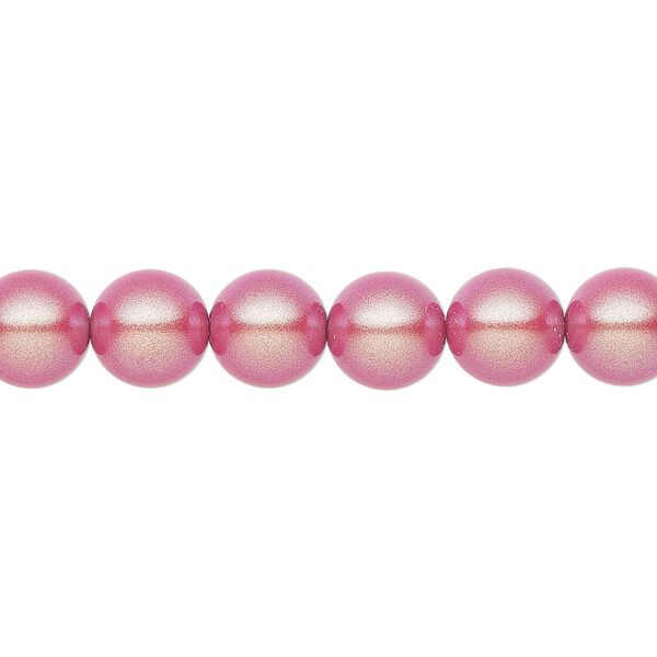 Pearl 100pk pearlescent red, Preciosa Czech crystal 8mm round image number 0