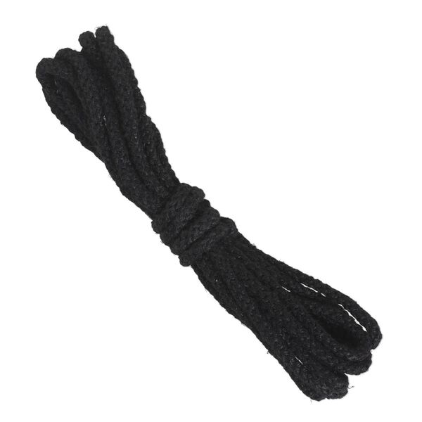 Cord, Hemptique®, unpolished hemp, black, 3mm rounded braid. Sold per pkg of 2 meters. image number 0