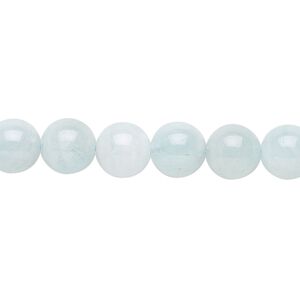 Aquamarine 1pkg1, round bead 15.5-16 inch 8mm