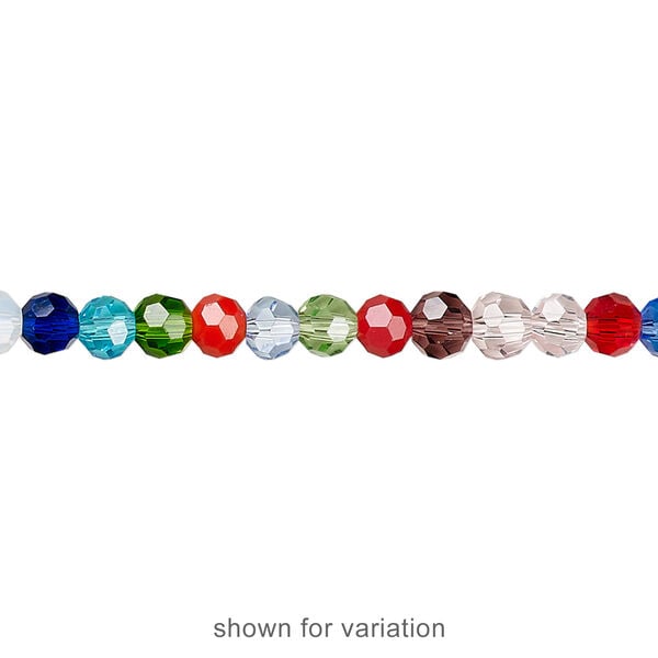 Bead 1pk 32 facets opaque to transparent mixed colors, Celestial Crystal&reg; 4mm round 15.5-16 inch image number 1