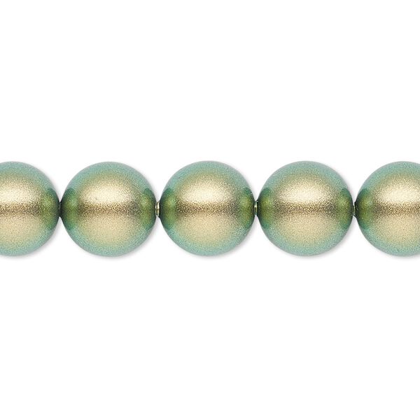 Pearl 25pk iridescent green, Crystal Passions® 10mm round 5810 image number 0