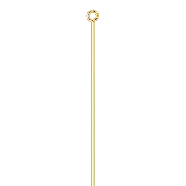Eye pin, gold-plated brass, 4 inches, 21 gauge. Sold per pkg of 100. image number 0