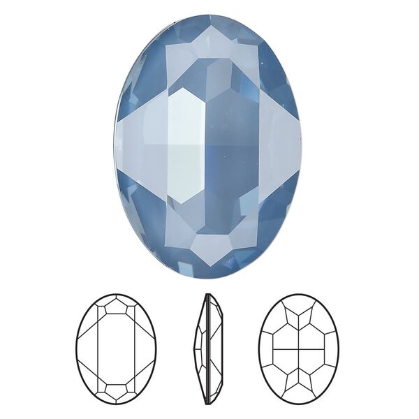 Fancy stone 24pk crystal denim ignite LacquerPRO, Swarovski® 30x22mm oval 4127 image number 0