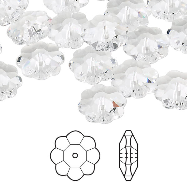 Margarita flower 12pk crystal, Crystal Passions® 12x4mm 3700 image number 0