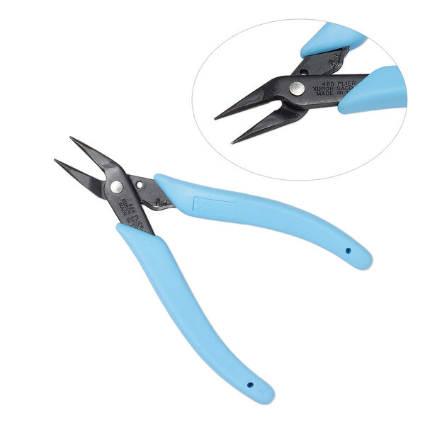Pliers, Xuron®, #488, round-nose, steel and rubber, light blue, 5-1/2 inches. Sold individually. image number 0