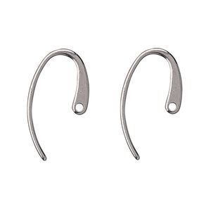 Ear wire hook 1pkg20, 13mm oval, 18 gauge stainless steel 10 pair