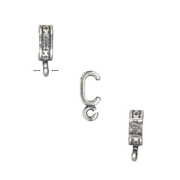 Component, JBB Findings, antique silver-plated brass, 7x3mm fancy rondelle with open loop, 5x2mm inside diameter. Sold per pkg of 2. image number 0