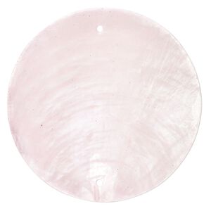 Wind chime component capiz shell 20pk 50mm double-drilled flat round, translucent cotton candy dyed