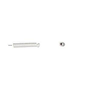 Cord coil, silver-plated brass, 11x2mm with loop. Sold per pkg of 100.