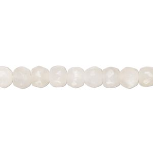 White moonstone 1pkg1, hand-cut tumbled faceted rondelle bead natural 14 inch 6x4mm-8x6mm