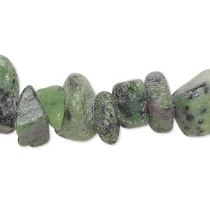 Ruby in zoisite 1pkg1, chip bead natural 8 inch large