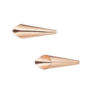 Cone, copper-plated brass, 21x7mm smooth, fits 6mm bead. Sold per pkg of 12.