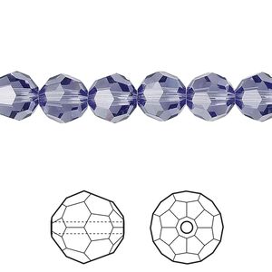 Bead 12pk tanzanite, Crystal Passions® 8mm round 5000