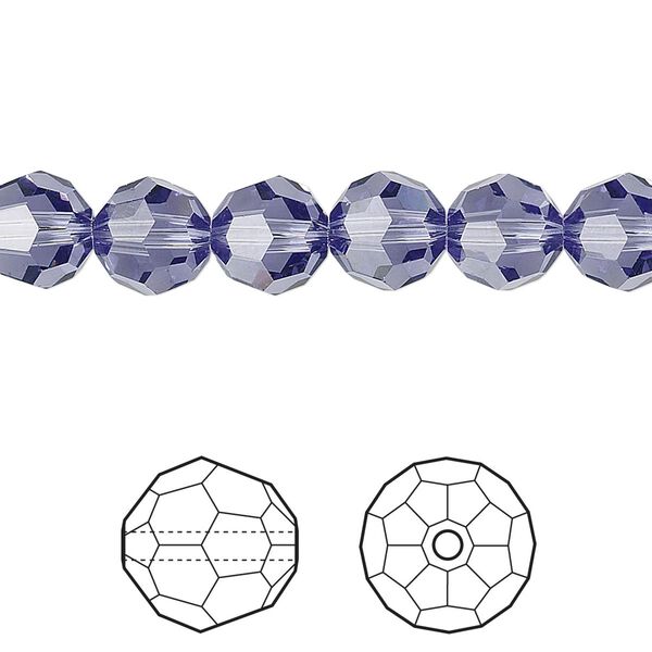 Bead 12pk tanzanite, Crystal Passions® 8mm round 5000 image number 0
