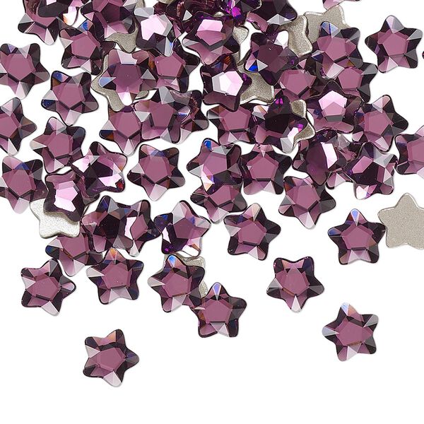 Flat back 360pk amethyst foil back, Swarovski® 6mm star flower 2754 image number 0