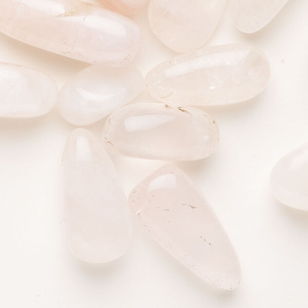 Bead rose quartz 30pk, gigantic top-drilled Hawaiian chip natural image number 0