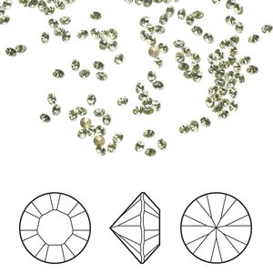 Chaton 12pk peridot foil back, Crystal Passions® Regenerated 1.8-1.9mm round PP12 1028