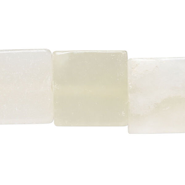 White italian "onyx" 1pkg1, flat square bead C grade, 15 inch 18mm 17x16mm-19x18mm image number 0