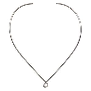 Neckwire, stainless steel, 2mm round with smooth teardrop, 15 inches. Sold individually.
