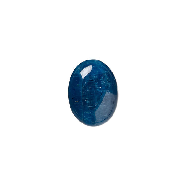 Cabochon, blue apatite (natural), 16x12mm calibrated oval, B grade, Mohs hardness 5. Sold individually. image number 0