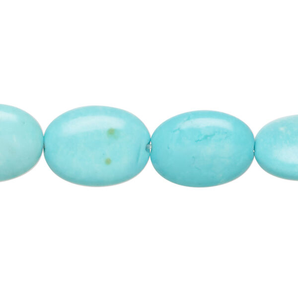 Magnesite 1pkg1, puffed oval bead, 15 inch 16x12mm-17x13mm turquoise blue image number 0