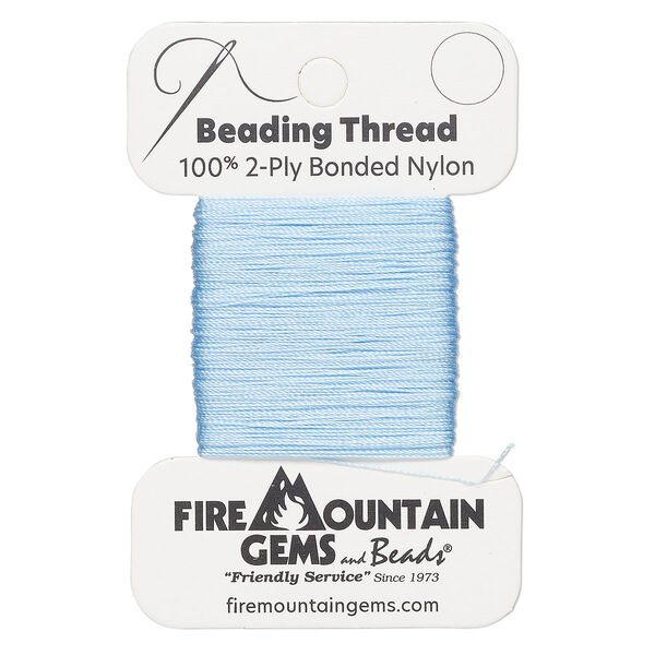 Thread, nylon, light blue, size AA. Sold per 50-yard card. image number 0