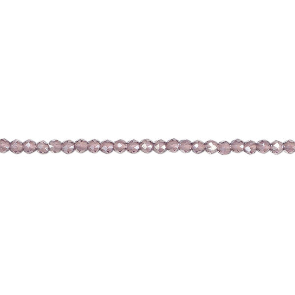 Glass 1pkg1, faceted round bead 14 inch transparent purple AB 2mm image number 0