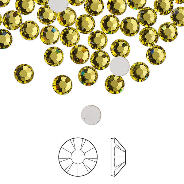 Flat back 144pk acid yellow foil back, Preciosa MAXIMA Czech crystal rhinestone 4.6-4.8mm chaton rose round SS20 image number 0