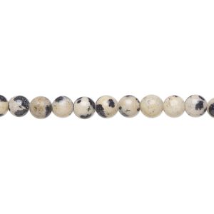 Dalmatian jasper 1pkg1, round bead natural 15.5-16 inch 4mm