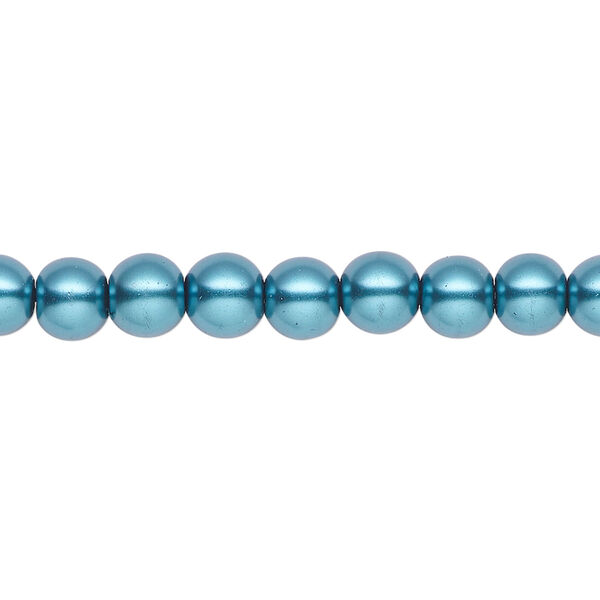 Pearl 1pk teal, Celestial Crystal&reg; 6mm round 15.5-16 inch image number 0