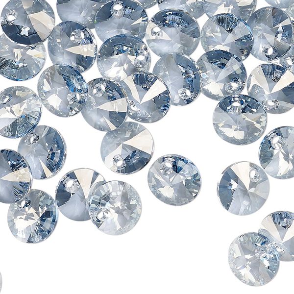 Drop 144pk crystal blue shade, Swarovski® 8mm pendant mini disk 6428 image number 1