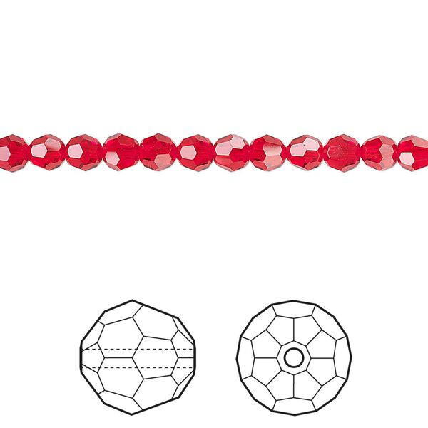 Bead 12pk light Siam, Crystal Passions® 4mm round 5000 image number 0